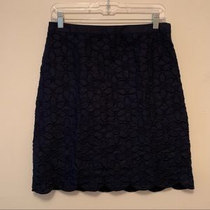 Talbots petites navy floral pattern skirt size 4p